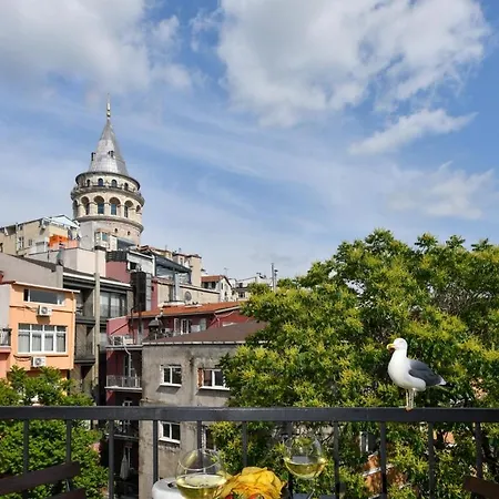 דירה Taksim-galata Tower Is Almost In Your Bedroom And In The Balconies Rooftop Terrace With Golden Horn View