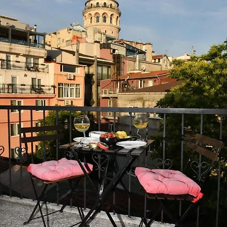 Taksim-galata Tower Is Almost In Your Bedroom And In The Balconies Rooftop Terrace With Golden Horn View דירה *